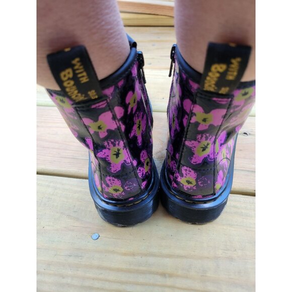 Doctor Martens JUNIOR 1460 PANSY PATENT LEATHER LACE UP BOOTS DR DOC WOMENS 5 36 - Picture 3 of 16